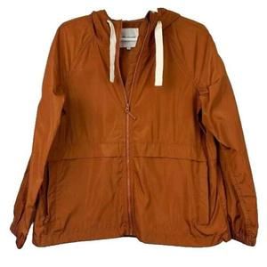 NWT Madewell Raincheck Packable Hooded Raincoat Orange Large